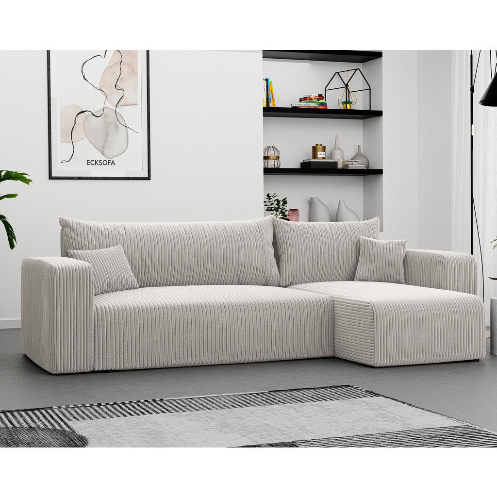 Thumbnail - Idohome Ecksofa, Beige, Textil, 4-Sitzer, L-Form,L-Form, 248x145 cm, Wohnzimmer, Sofas & Couches, Wohnlandschaften, Ecks...