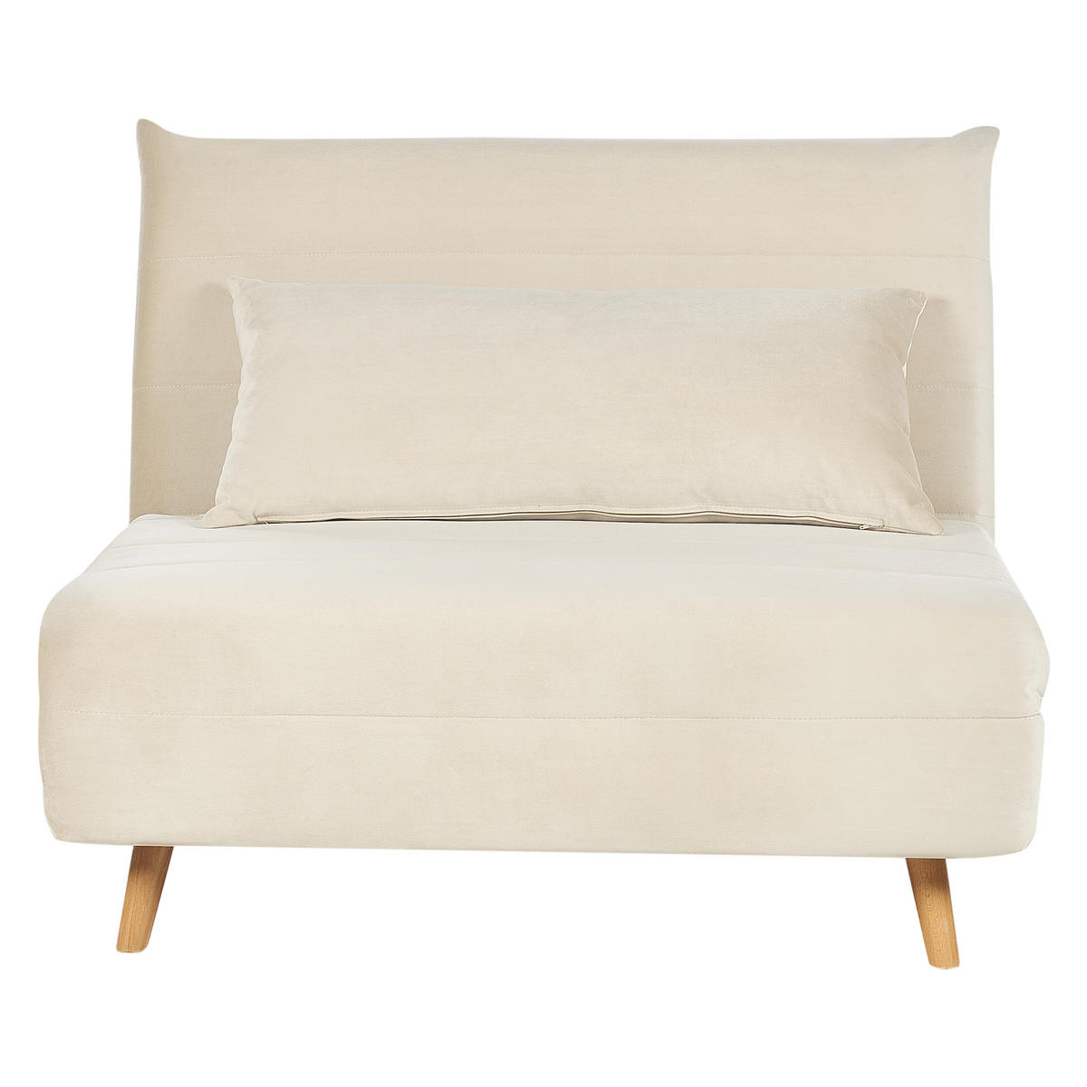 1-SITZER-SCHLAFSOFA Samtstoff Creme Setten - Creme, Textil (104/82/190cm) - Beliani