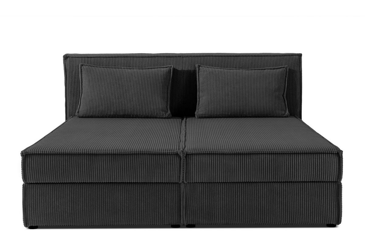BOXSPRINGBETT ROTI mit Stauraum, dunkelgrau - Dunkelgrau/Schwarz, Holz/Holzwerkstoff (180/200cm) - KONSIMO®