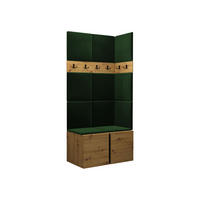 MOBILIER PENTRU HOL Orion I - verde/stejar Artisan, material plastic/compozit lemnos (84/186/46cm) - MIRJAN24