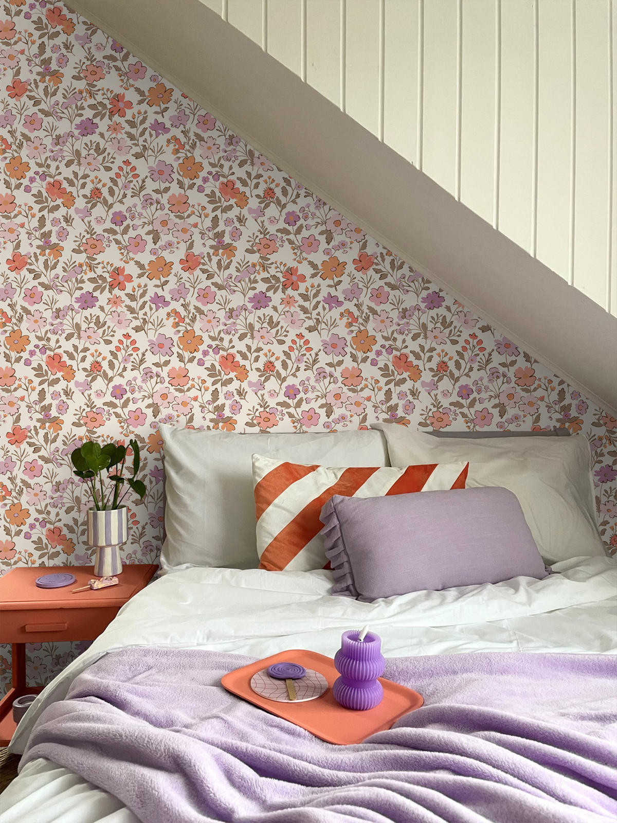 TAPETE Blumen 53 cm x 10.05 m - Lila, Papier (53/0.1cm) - ESTAhome
