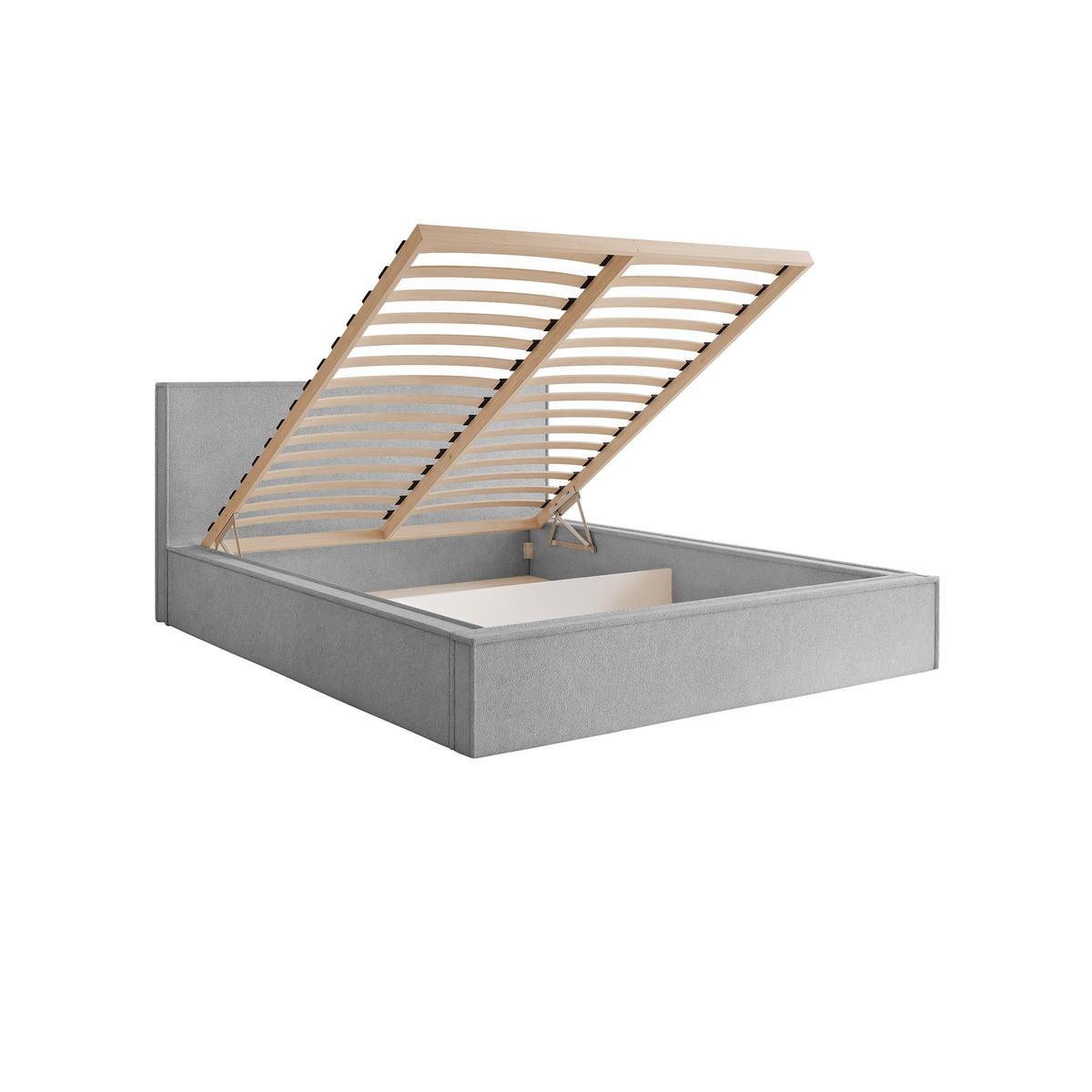 POLSTERBETT MENDOCINO LIGHT 180x200 cm, Hellgrau - Hellgrau, Textil - Fedve