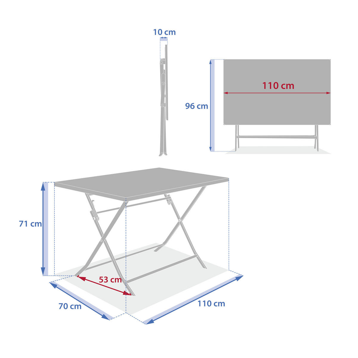 GARTENTISCH Greensboro 110/70 cm - Grün, Metall (110/70/71cm)