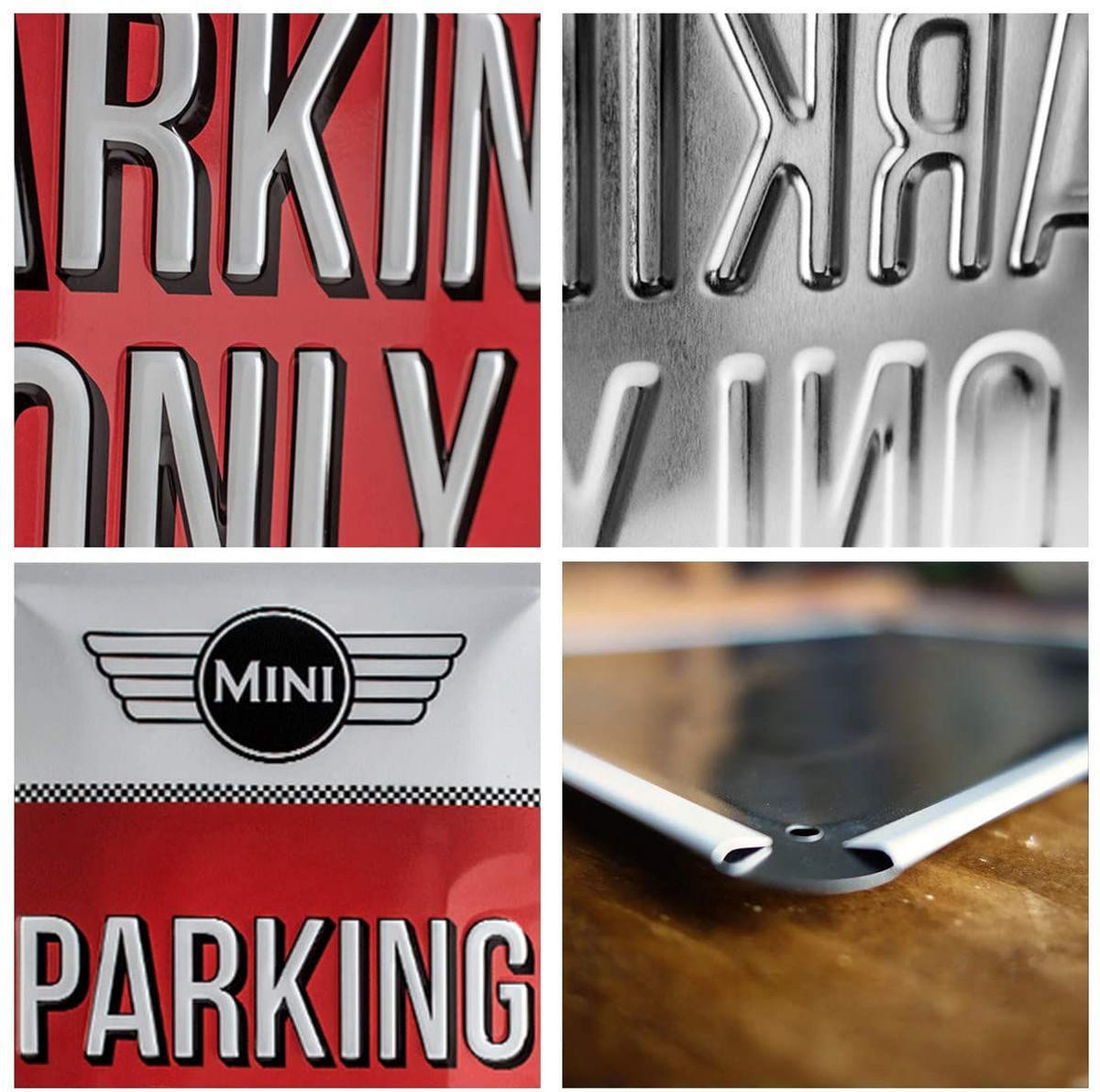 BLECHSCHILD 20/30 cm Mini Parking Only Red - Multicolor, Metall (20/30/0.2cm) - Nostalgic-Art