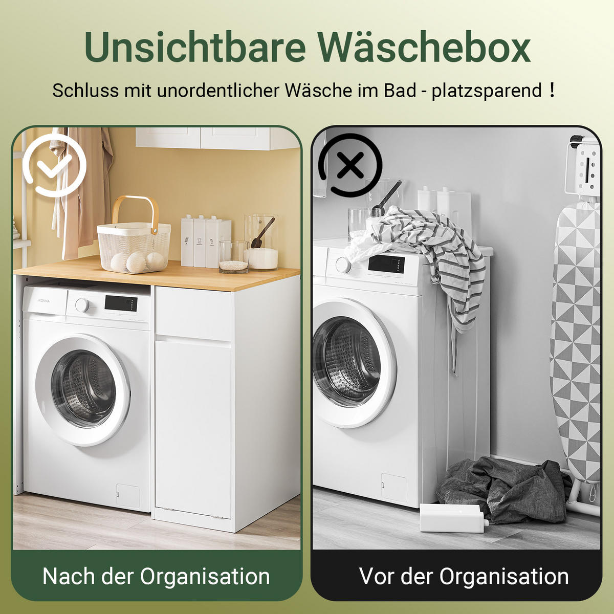 WASCHMASCHINENSCHRANK Weiß - Weiß, Holzwerkstoff (100/90/60cm) - SoBuy