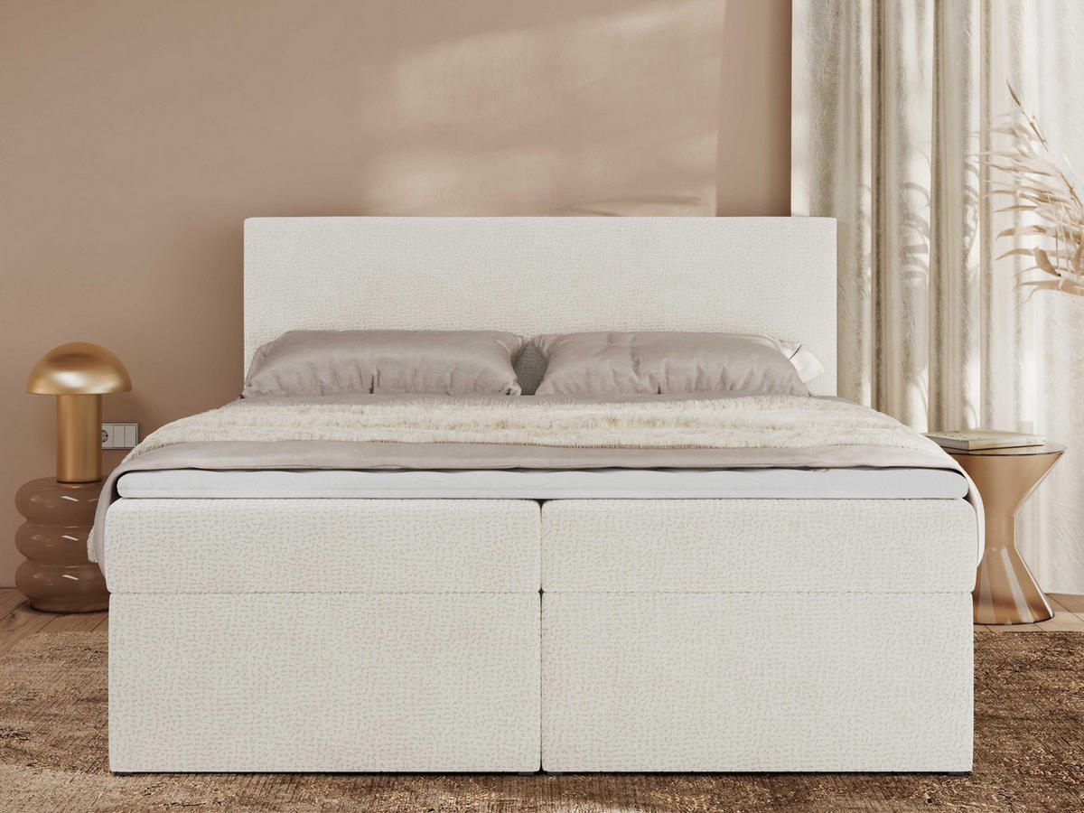 BOXBETT JAGUAR 200/200 - Creme Struktur - H4 - Ecru, Holz/Textil (200/200cm) - MKS