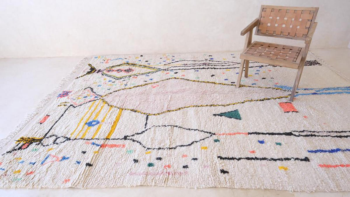 BERBERTEPPICH marokkanisch aus Wolle Pop 200x 300 cm - Multicolor, Naturmaterialien (200/300cm) - AFK Living