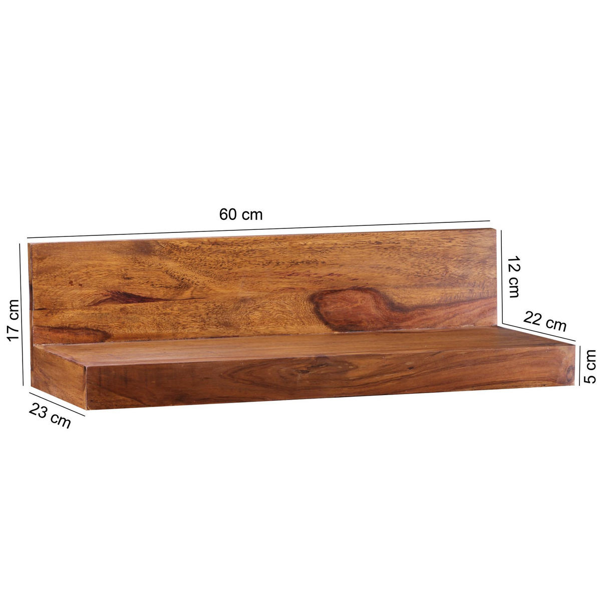 WANDREGAL NAKO Massivholz Flexibles Design Landhausstil, Braun 60x23x17 cm - Braun, Holz (60/17/23cm) - KADIMA DESIGN