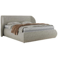 POLSTERBETT CAELA CLASSIC 160/200 - Hellgrau Strukture - ohne Matratze - Hellgrau, Textil (160/200cm) - MKS