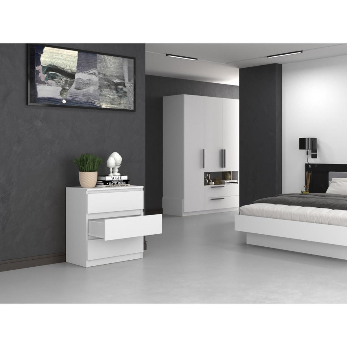 KOMMODE Weiß 70/75/40 - Weiß, Holzwerkstoff (70/75/40cm) - RAUMHIRSCH FURNITURE