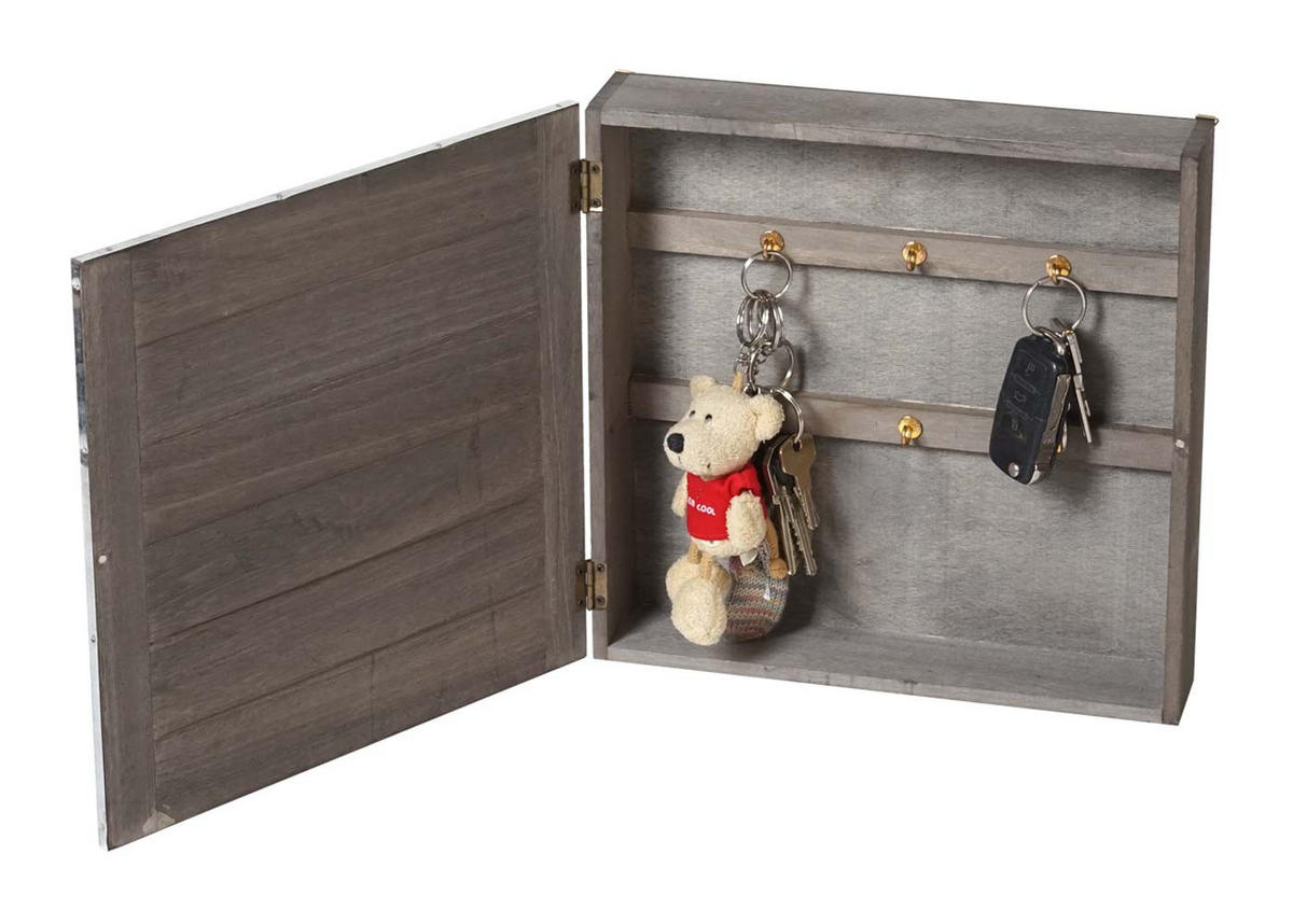 SCHLÜSSELKASTEN Grau, Braun - Braun/Grau, Holz (26/26/5cm) - MCW