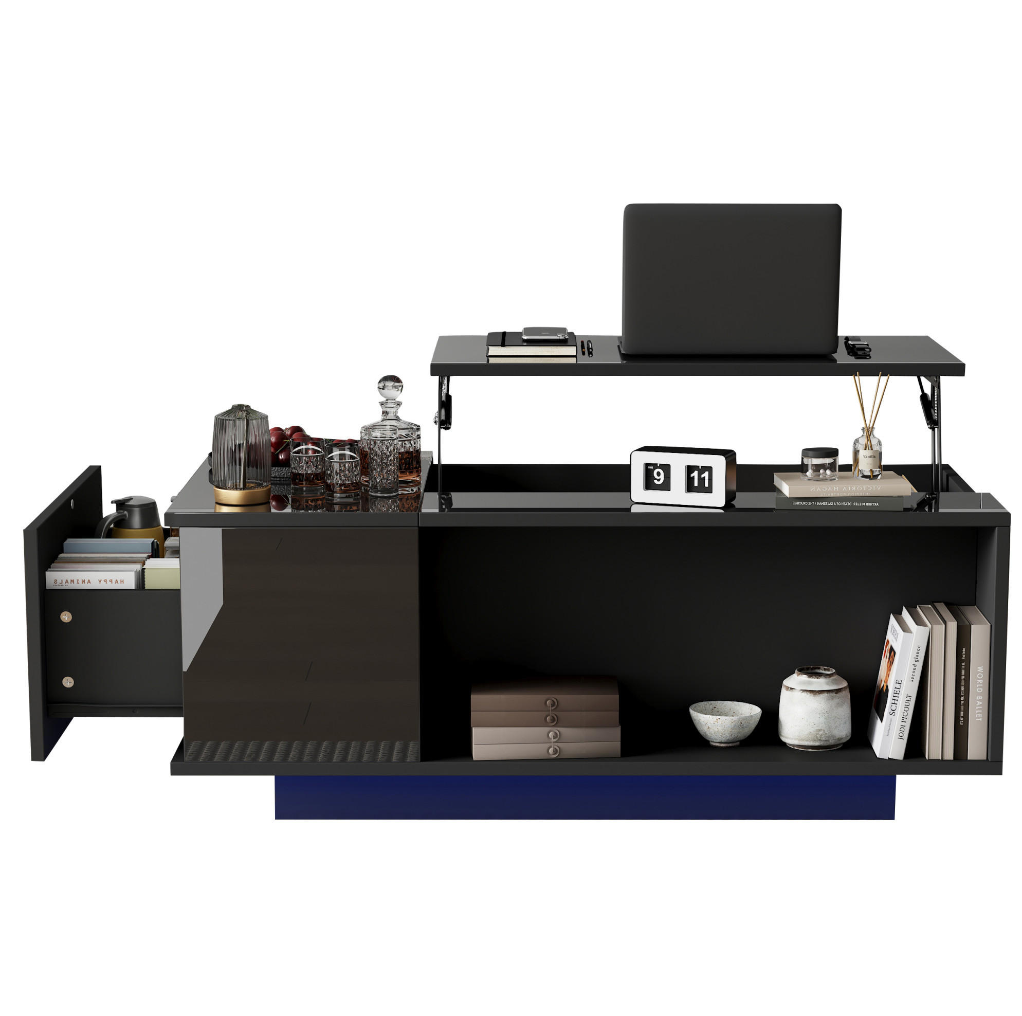 Meubliv Couchtisch Schwarz 50x40x100 cm