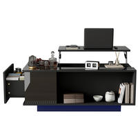 COUCHTISCH höhenverstellbar 100 x 50 x 40 cm Schwarz mit Stauraum - Schwarz, Holzwerkstoff (100/50/40cm) - Meubliv