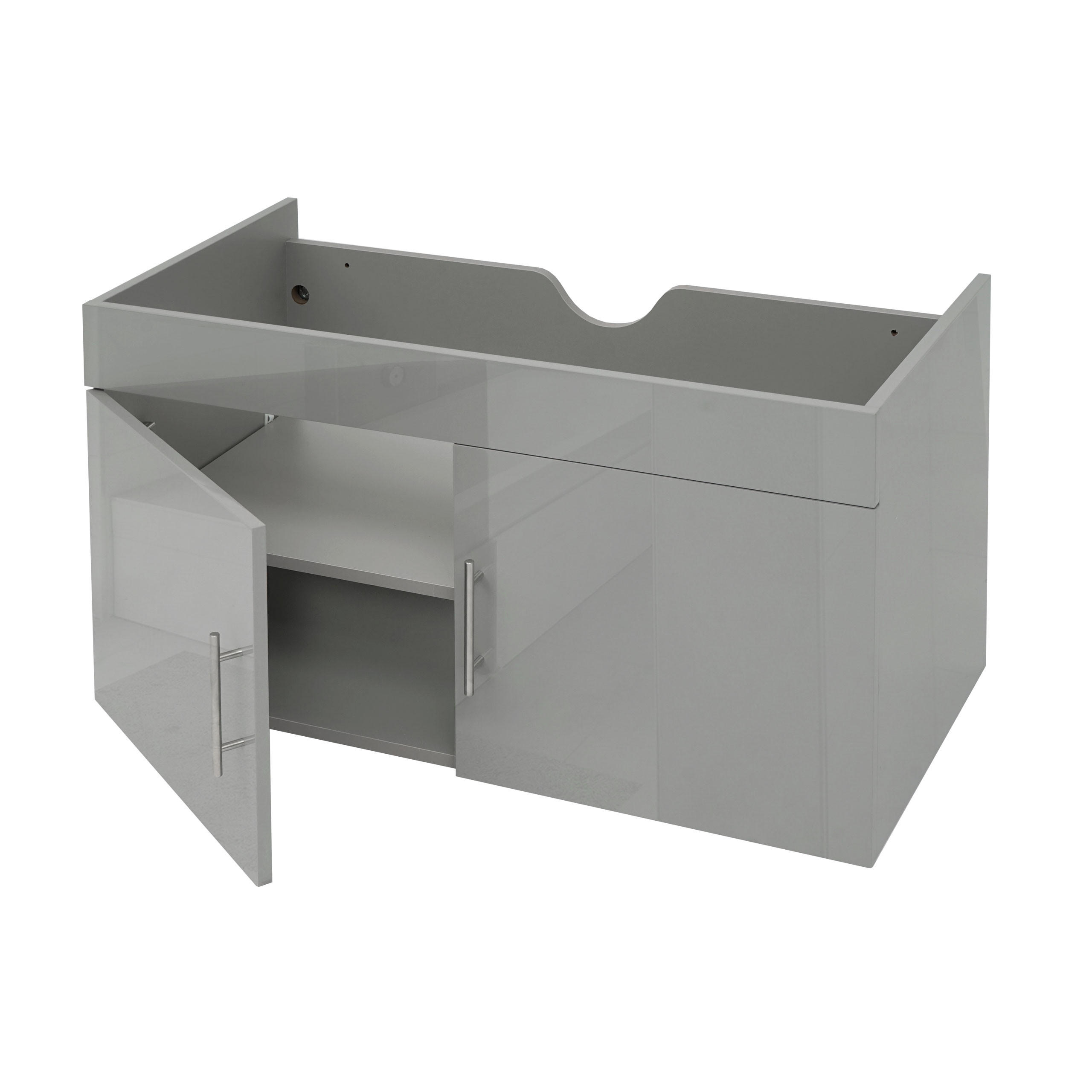 WASCHBECKENUNTERSCHRANK Grau - Grau, Holz (90/48/46cm) - MCW