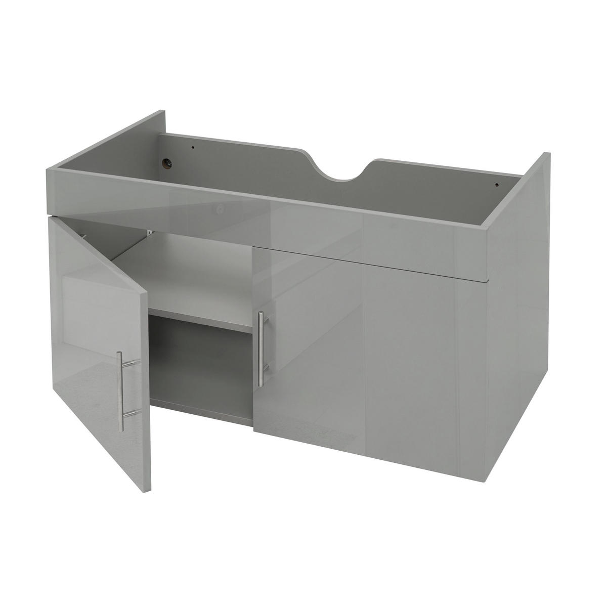 WASCHBECKENUNTERSCHRANK Grau - Grau, Holz (90/48/46cm) - MCW