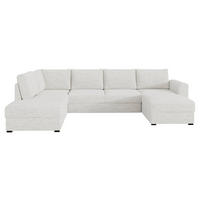WOHNLANDSCHAFT Wilma Premium, Seite: Links - Creme/Schwarz, Holz/Textil (305/85/188cm) - MIRJAN24