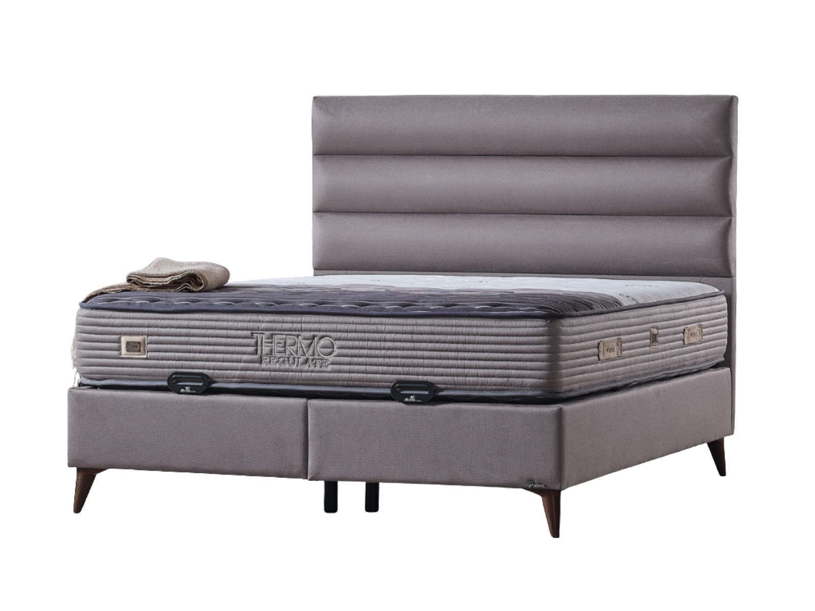 POLSTERBETT Thermo Regulate 120x200 Grau - Grau, Textil/Metall (120/200cm) - Villa Möbel