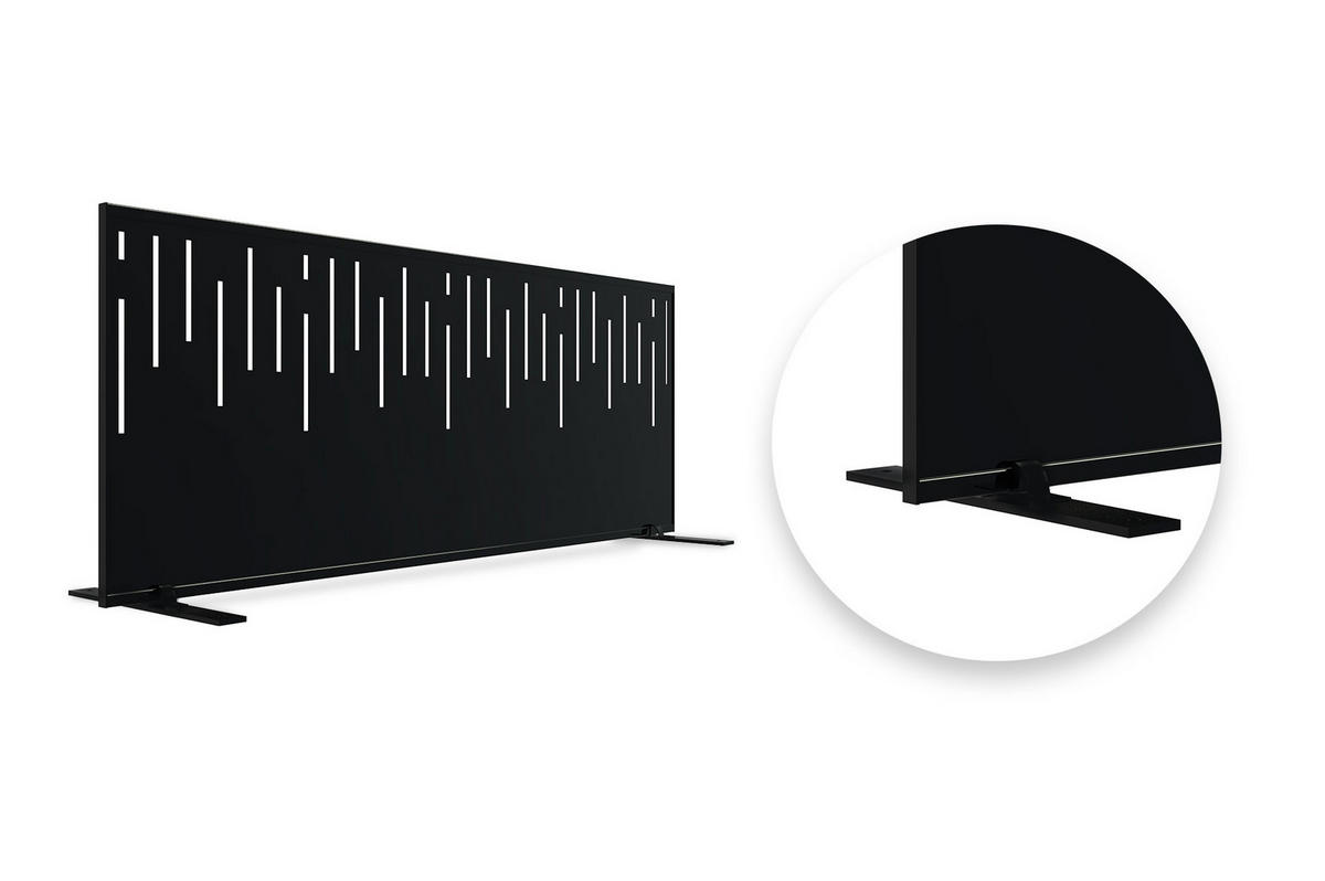 SICHTSCHUTZPANEELE dekorativ 2er-Set Arlberg schwarz H.160cm, rechte Seite mit Muster - Schwarz, Metall (60/160cm) - Casanoov