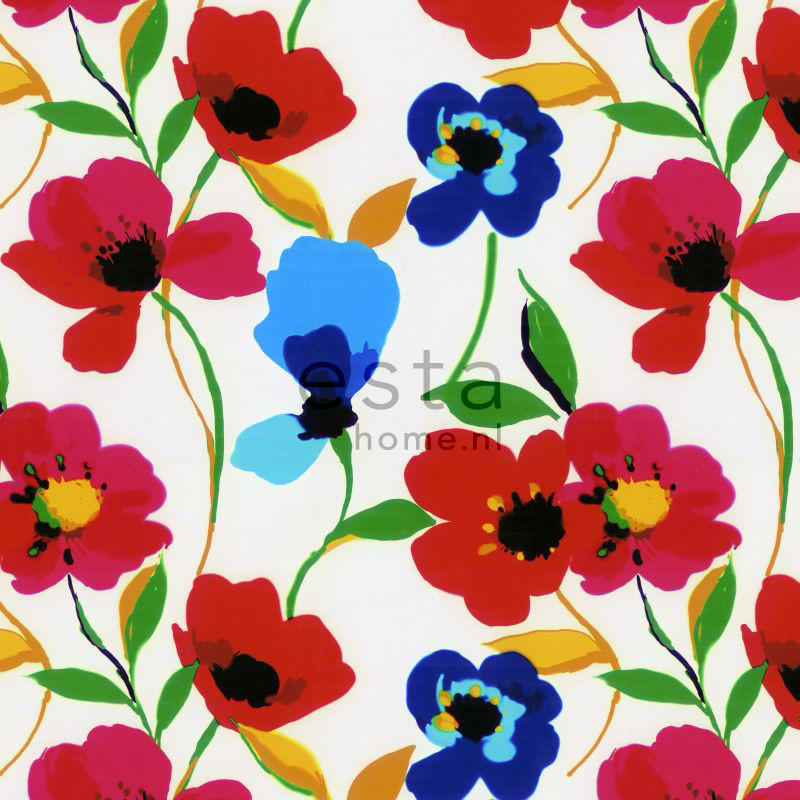 FOTOTAPETE Mohnblumen 279 x 279 cm - Rot, Papier (279/279cm) - ESTAhome