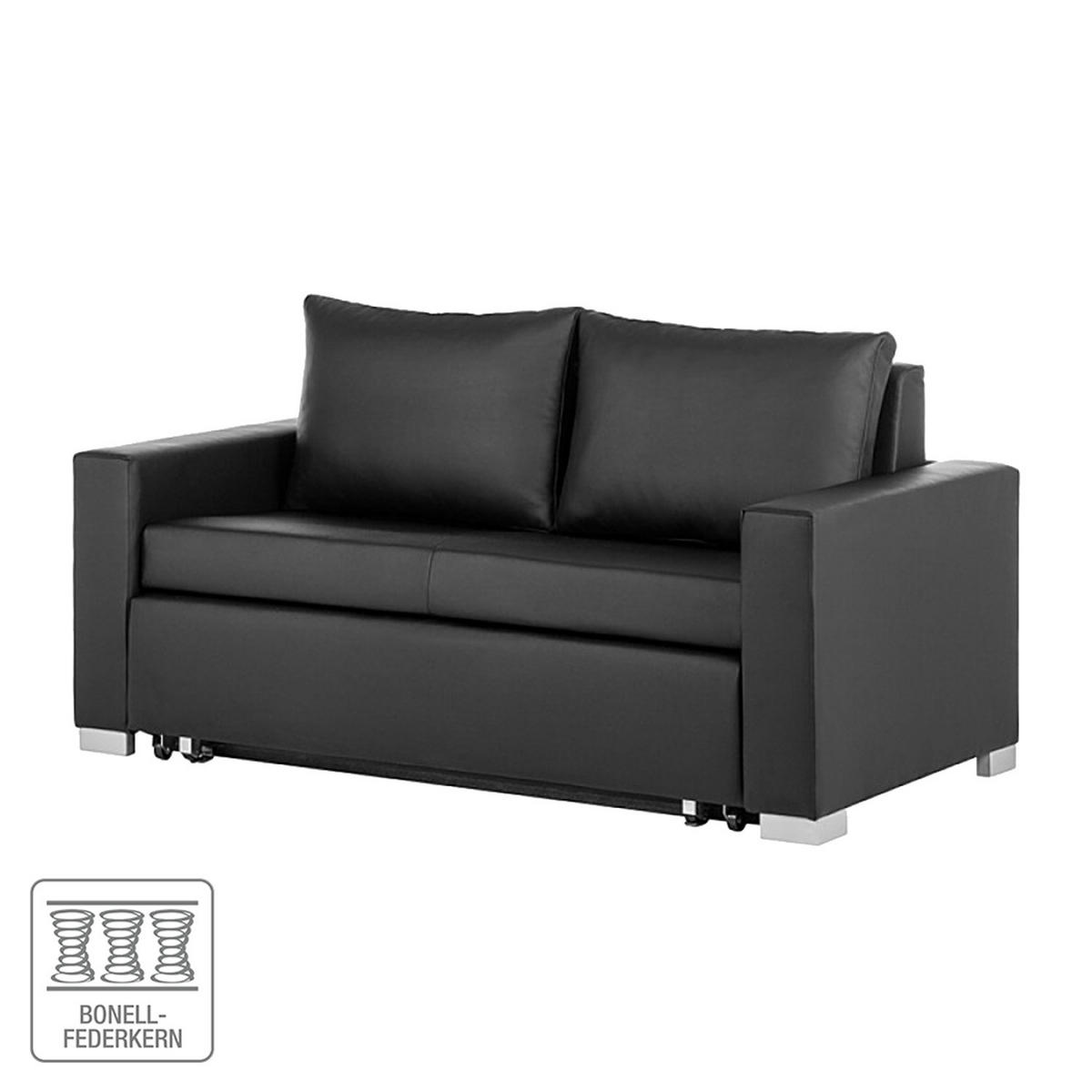 SCHLAFSOFA - Silberfarben/Schwarz, Kunststoff (193/90/90cm) - home24