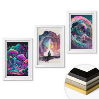 WANDBILDER 3er-Set - 20x30 cm Weißer Rahmen - Farbenfrohe Fantasy-Kunstillustrationen - Weiß, Kunststoff (20/30cm) - ArtPrintCave