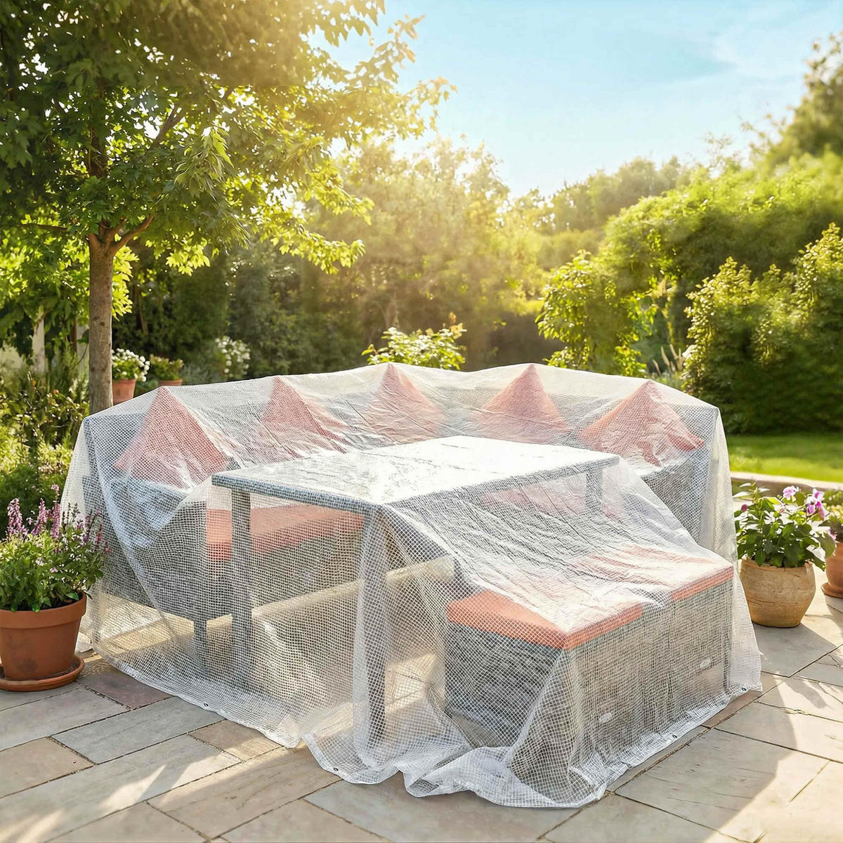 ABDECKPLANE PE Weiß - Weiß, Kunststoff (600/400/1cm) - Outsunny