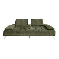 SOFA WIOLO Grün Velvet - Silberfarben/Grün, Textil (240/80/110cm) - KAWOLA