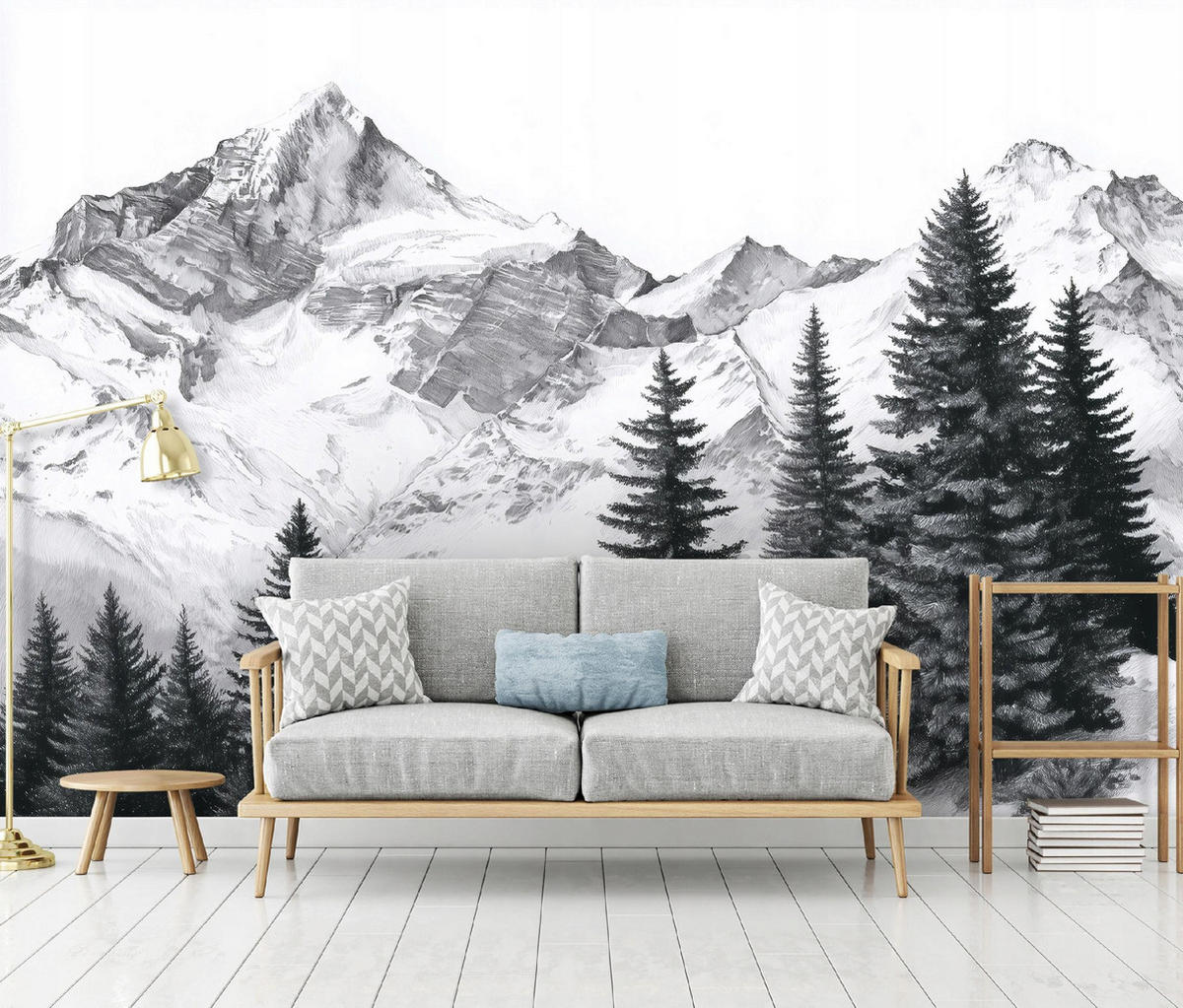 FOTOTAPETA: Hory Les Čierna a biela 150x105 cm - viacfarebná, papier (150/105cm) - Wallarena