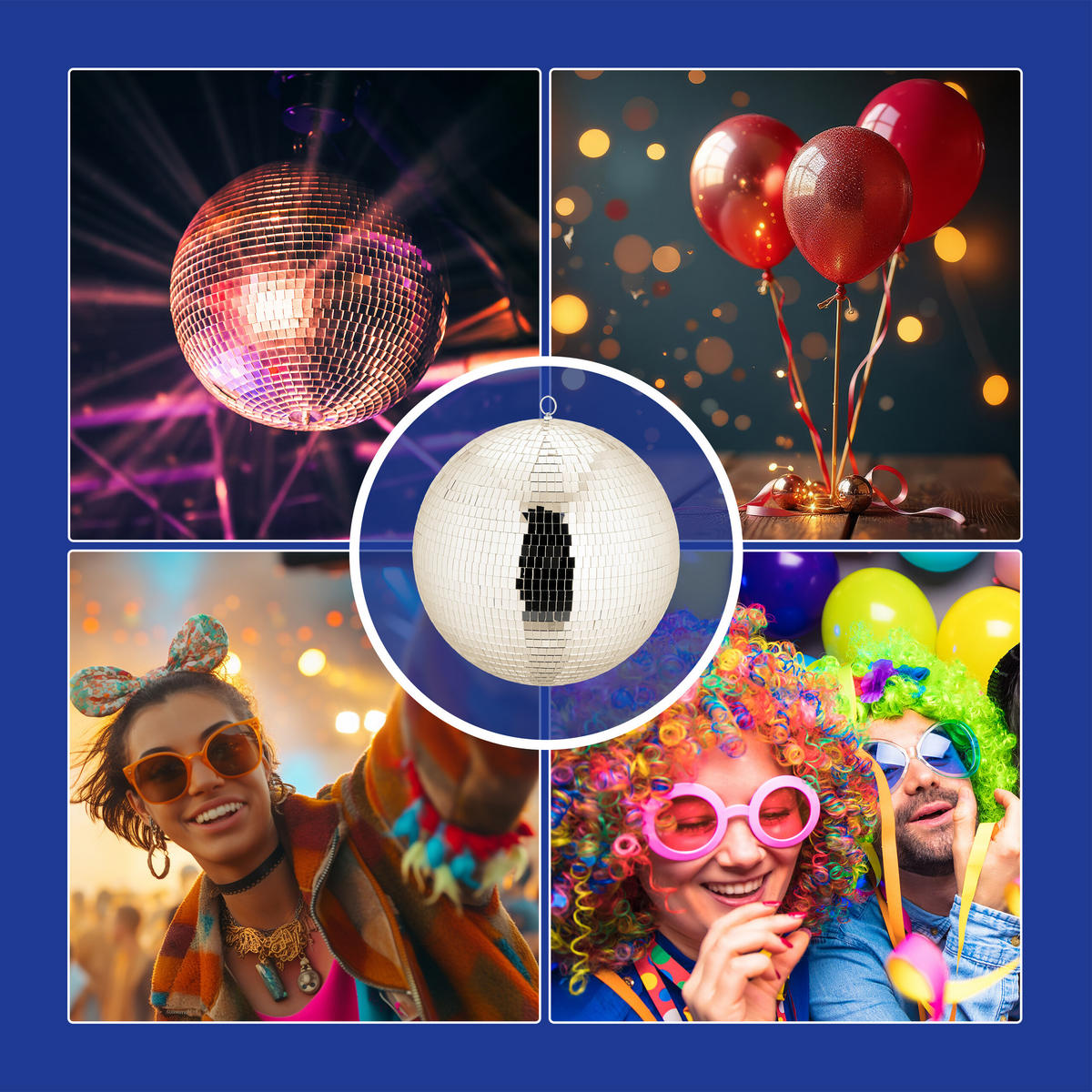 DISCO - béžová, textil/sklo (30/30/30cm) - Relaxdays