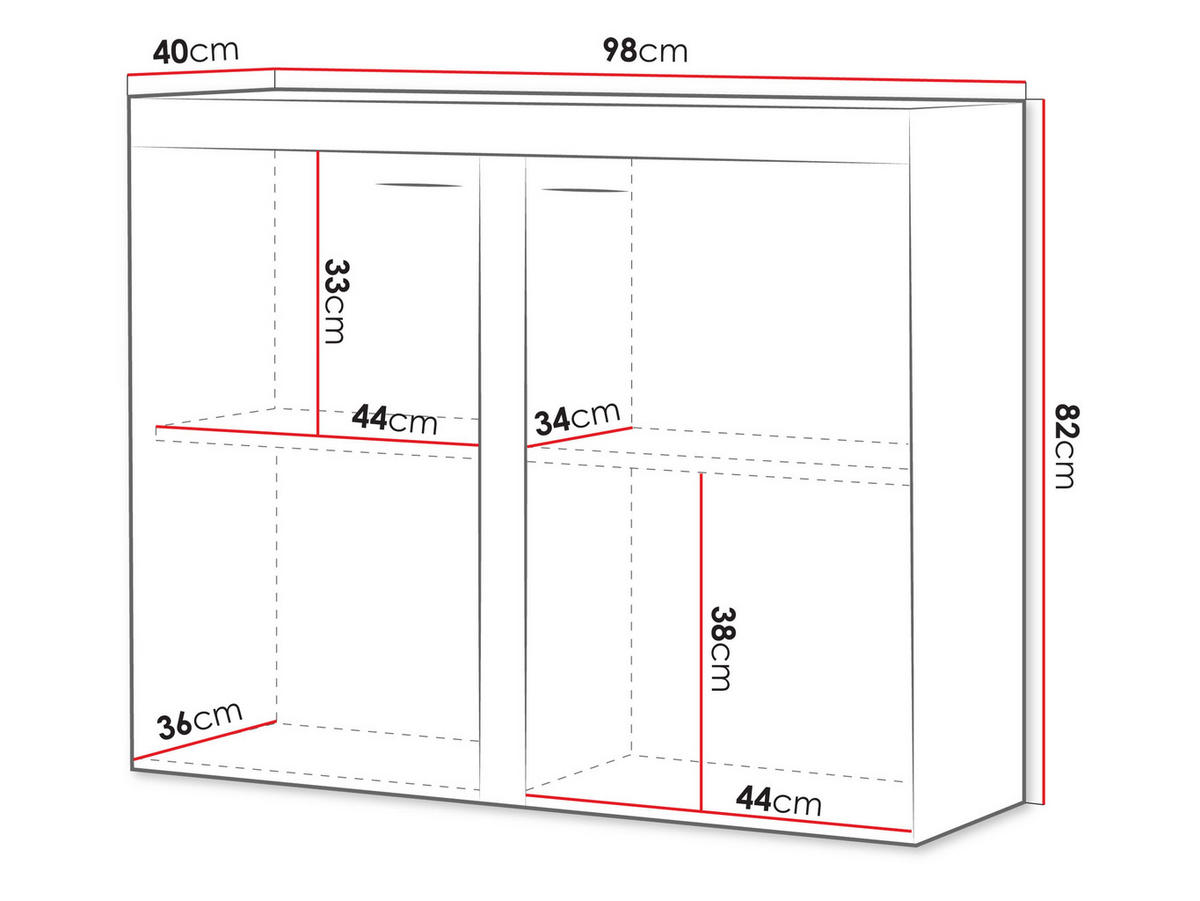 KOMMODE Rumba 2F3 - Eichefarben/Graphitfarben, Holzwerkstoff (97/82/40cm) - MIRJAN24