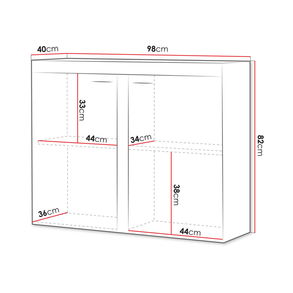 Thumbnail - Mirjan24 Kommode, Weiß, Grau, Holzwerkstoff, Rechteckig,Rechteckig, 97x82x40 cm, Wohnzimmer, Kommoden & Sideboards, Komm...
