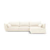 ECKSOFA rechts Kaelle aus Chenille-Stoff leichtes beige 4 Sitzplätze - Creme, Textil (171/308cm) - Micadoni