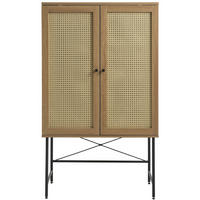 HIGHBOARD Mogest 2-türig 80 cm - Beige/Schwarz, Holzwerkstoff/Kunststoff (80/135/40cm) - Selsey