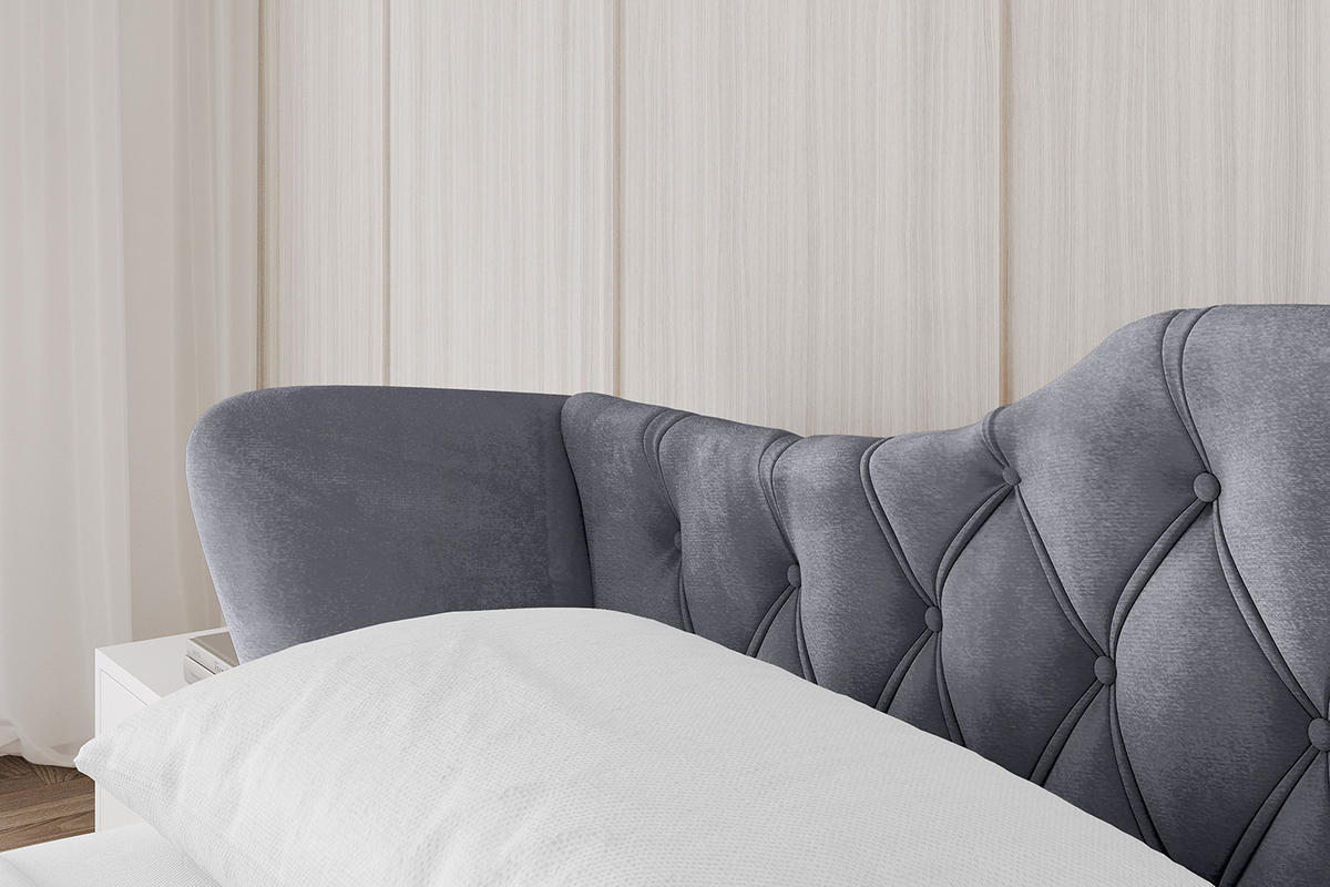 POLSTERBETT mit Bettkasten, Fußteil und Lattenrost, Boxbett ohne Matratze - ZORAN-Z-V1 180x200 Dunkelgrau - Dunkelgrau, Holzwerkstoff/Textil (180/200cm) - ALTDECOR