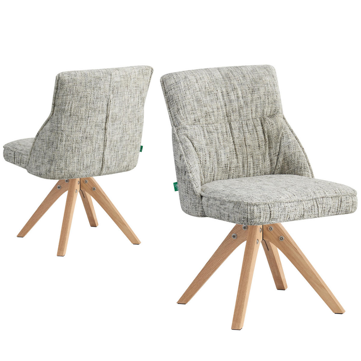 ESSZIMMERSTUHL TALINA 2er-Set - Hellgrau, Holz/Textil (49/84/62cm) - DUBI Möbel