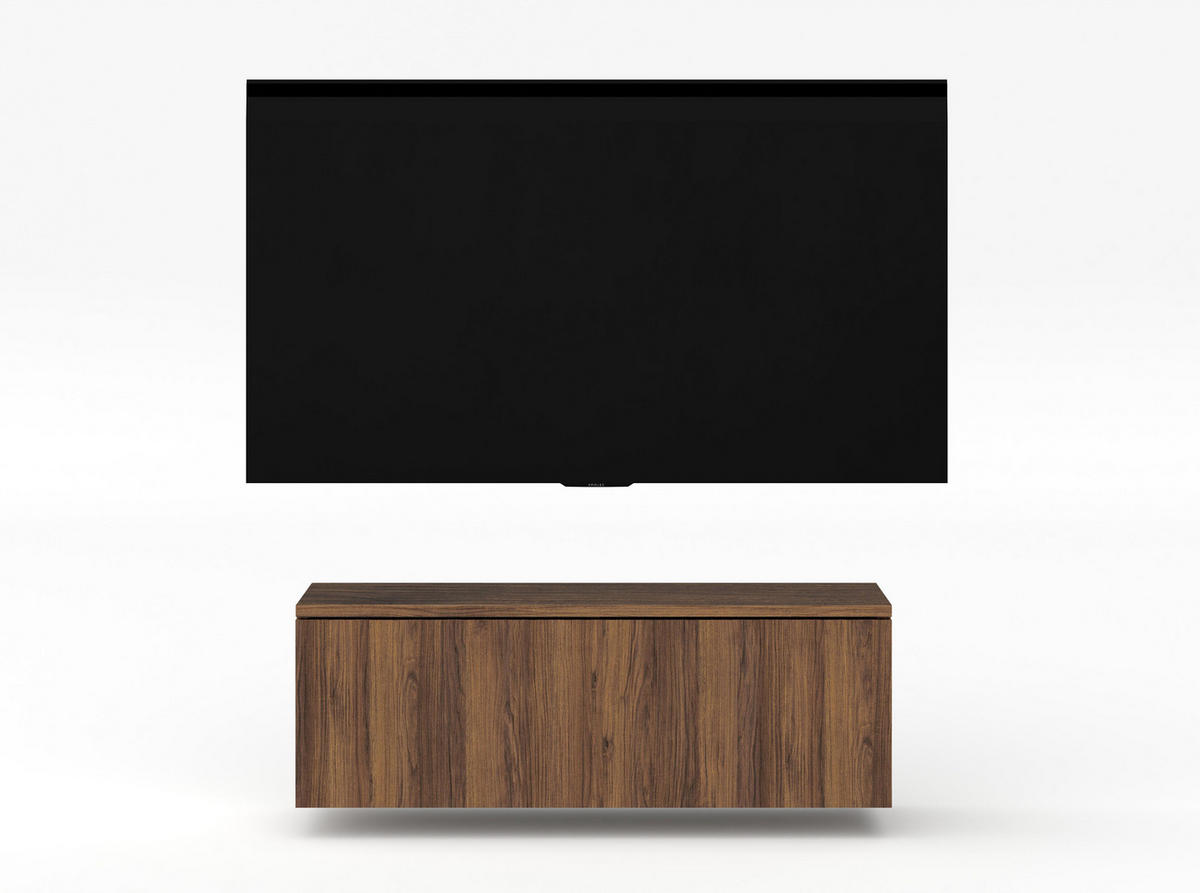LOWBOARD Loriano 100 Nussbaum Warmia 100/34/32 cm – TV Board - Nussbaumfarben, Holzwerkstoff (100/34/32cm) - AX Living