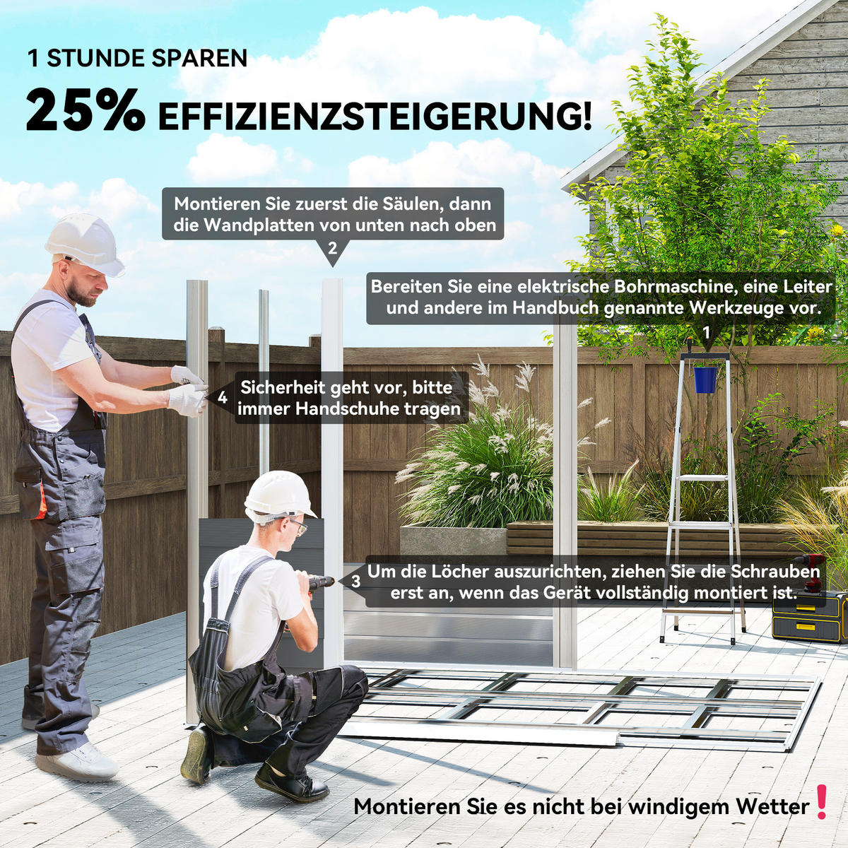 GARTENHAUS Dunkelgrau 240.0/206.0/198.0cm - Dunkelgrau, Metall (206/198/240cm)