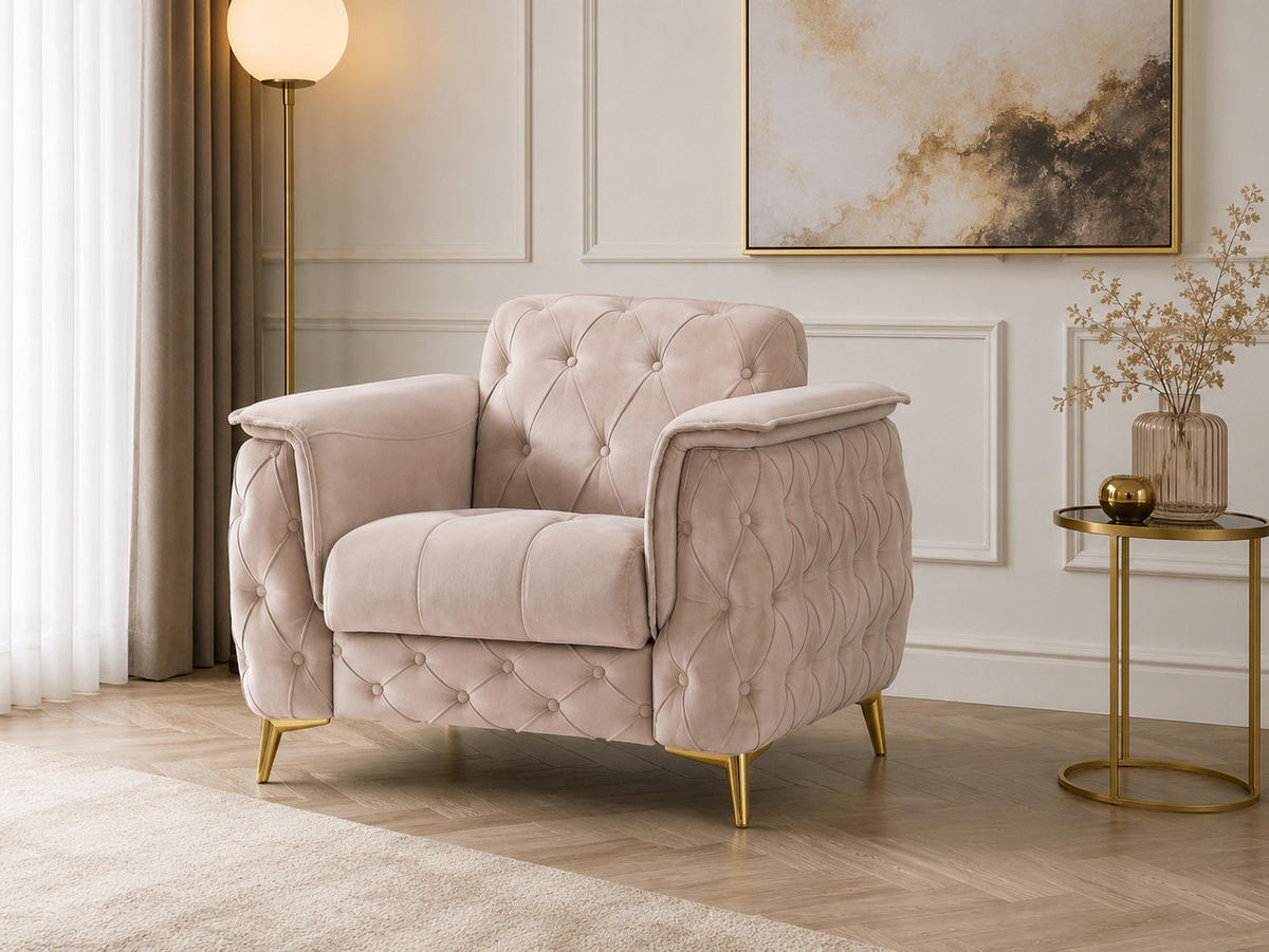 SITZGARNITUR Sucre, Beige Stellvariante 2+1 - Beige, Holzwerkstoff/Kunststoff (170/80/100cm)