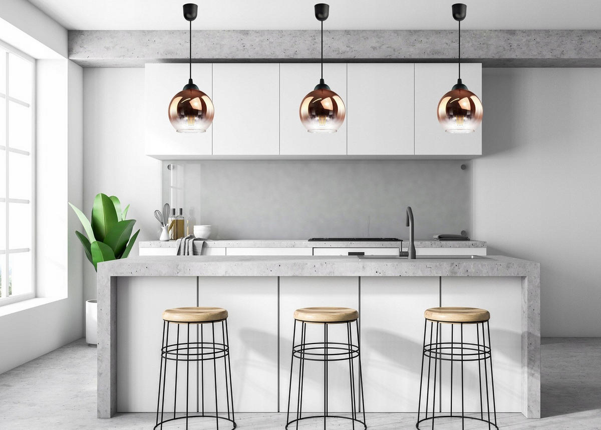 PENDELLEUCHTE MASUR - Transparent/Goldfarben, Glas/Metall (15/15/80cm) - kiki design