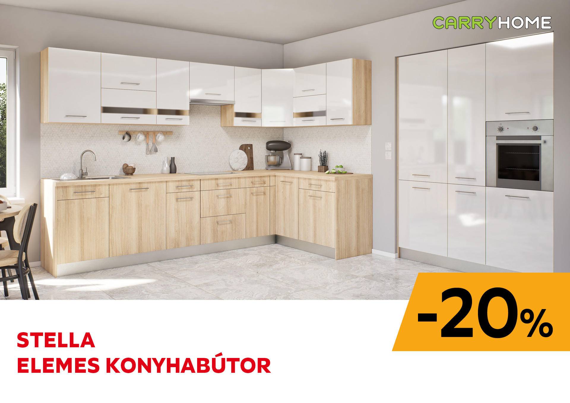 20% Stella elemes konyhabútor Kiemelt termék 0 Ft.- helyett 0 Ft.-