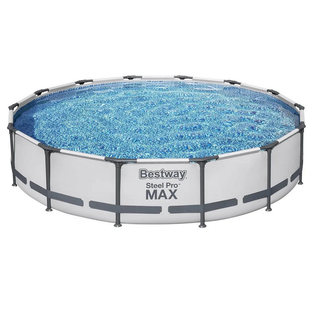 POOL SET Steel Pro MAX Lichtgrau Ø427 × 84 cm Rund Stahlrahmenpool mit Filterpumpe Familienpool Garten - Hellgrau, Kunststoff (427/84/427cm) - Bestway