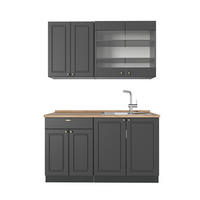 JEDNOTKOVÁ KUCHYNĚ Fame-Line Anthrazit-Gold Landhaus - antracitová, kompozitní dřevo (140/81.6/60cm) - Vicco