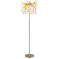LED STEHLEUCHTE QUEENA, Metall, Gold, flexibler Arm - Goldfarben, Glas (46/46/155cm) - Globo Lighting