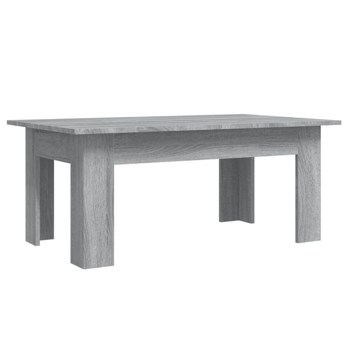 COUCHTISCH Moderner 100/60/42 cm aus Holzwerkstoff Grau Sonoma Rechteckig - Silbereichenfarben, Holz (60/100/42cm) - vidaXL