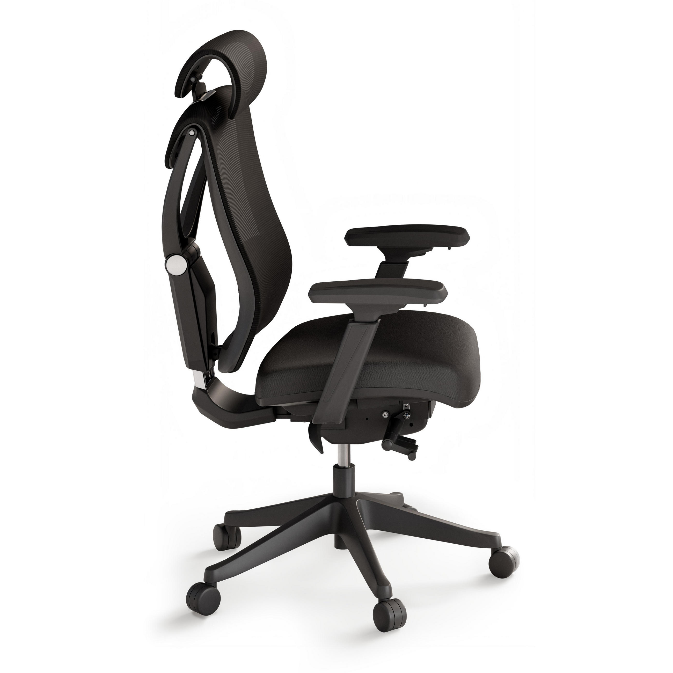 BÜROSTUHL Verstellbarer Ergonomischer SitPro Schwarz 3-Dimensional Armlehne, Integrierte 5-Wege-Lendenwirbelstütze - Schwarz, Kunststoff (72/113/67cm) - Desktronic