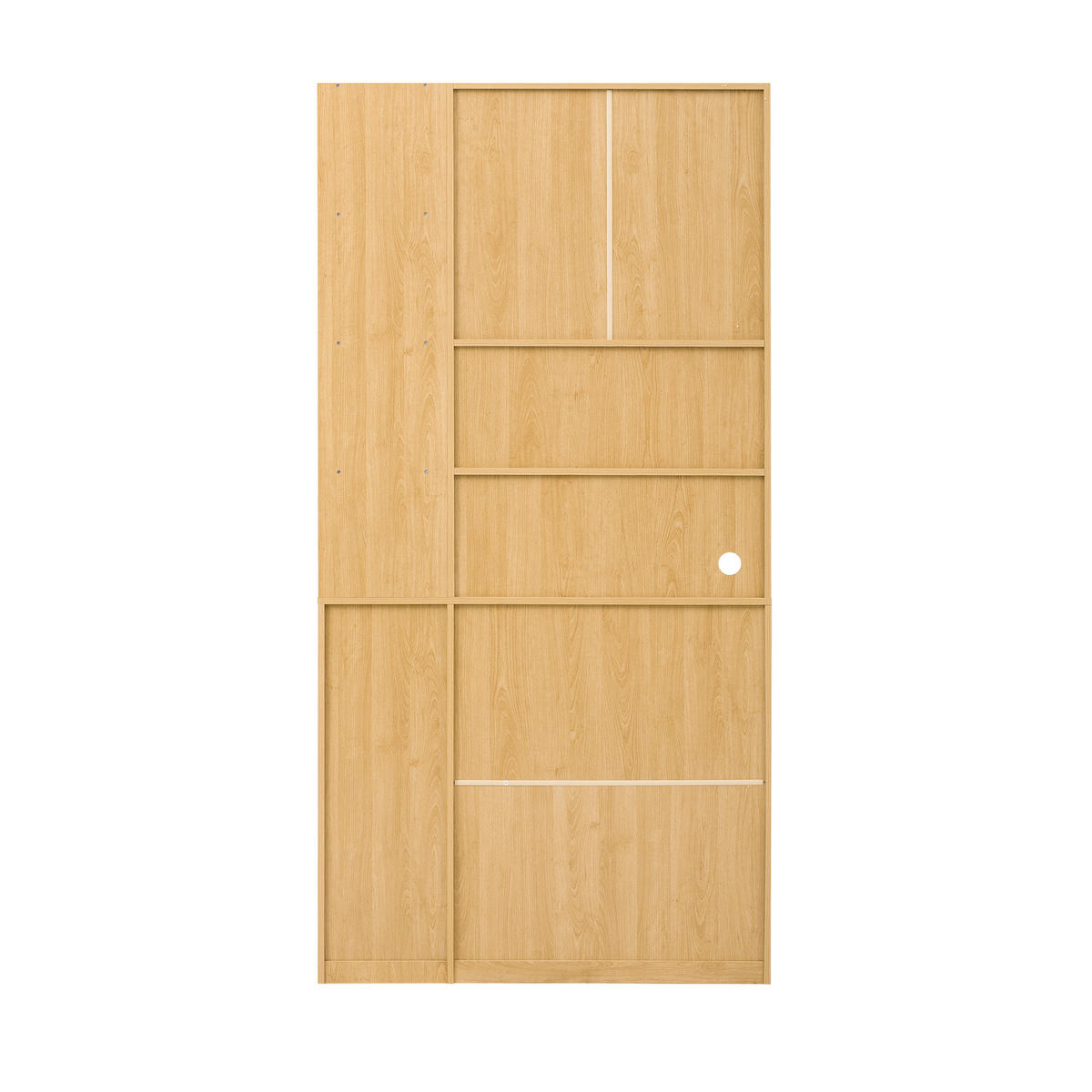 BUFFET DE-38318 100/40/200 cm mit Riffelglas Weiß/Natur - Naturfarben, Holzwerkstoff (100/200/40cm) - ComfortXL