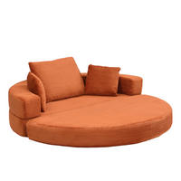 KLAPPSOFA Cord Samt-Optik 2-in-1 Sofa und Bett 173/176/40 cm Orange - Orange, Textil (176/40/173cm) - Redom