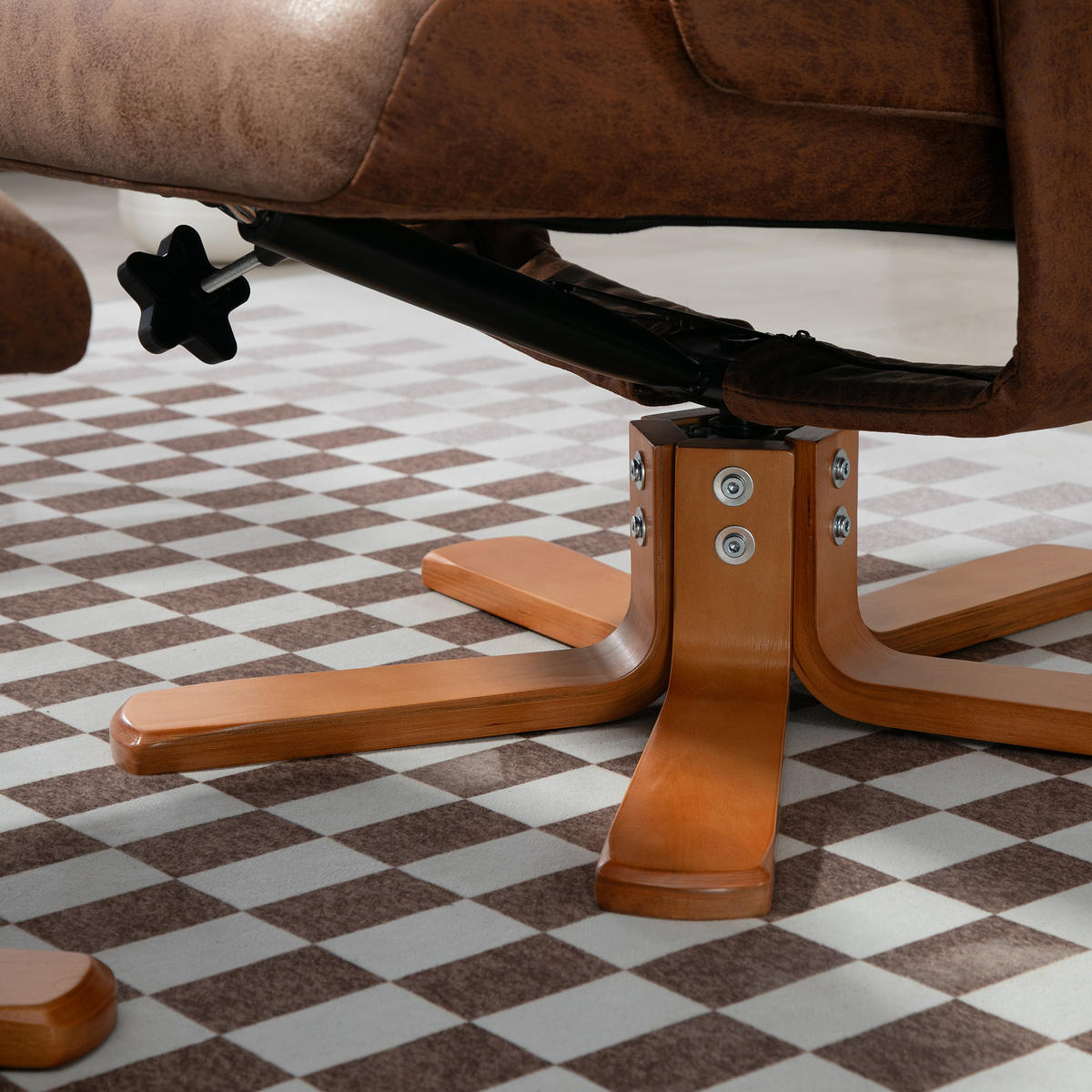 RELAXSESSEL DE-17367 135° neigbar, 360° drehbar mit Fußstütze Braun - Braun, Holz (82.5/109/78cm) - ComfortXL