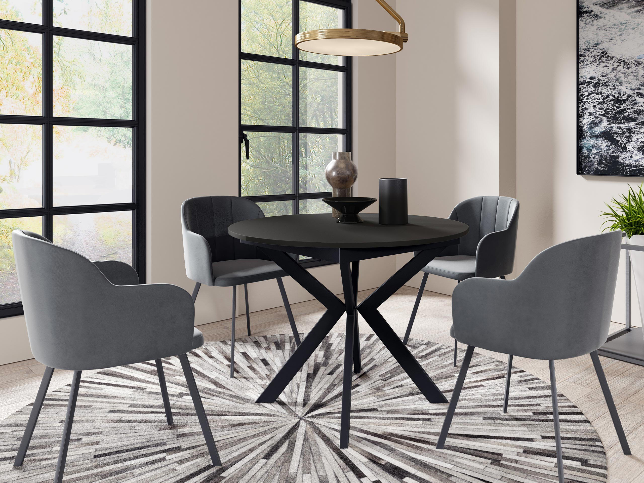 TISCH Leia 100 Ausziehbar - Schwarz, Holzwerkstoff/Metall (100/100/76cm) - MIRJAN24