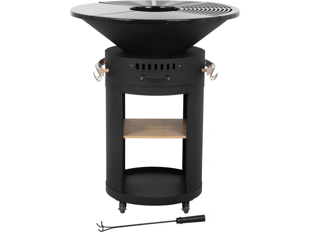 HOLZKOHLENGRILL cesar premium Schwarz - Schwarz, Metall (81/99/81cm) - Habitat Garten